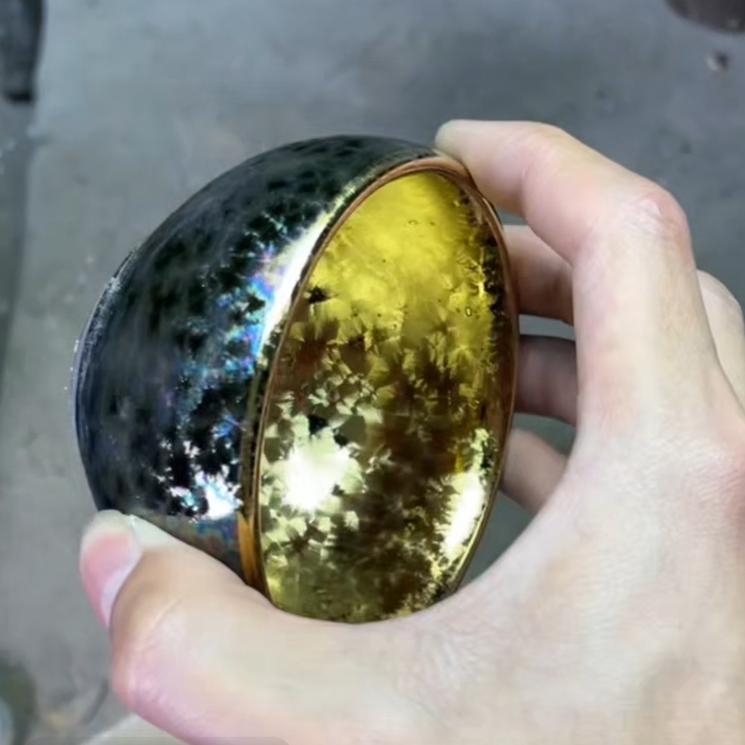 七彩钵彩金油滴高端茶器主人杯