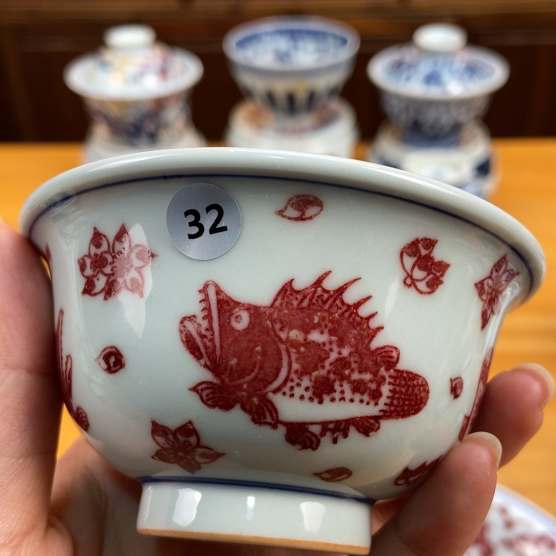 手绘现代茶具非古董