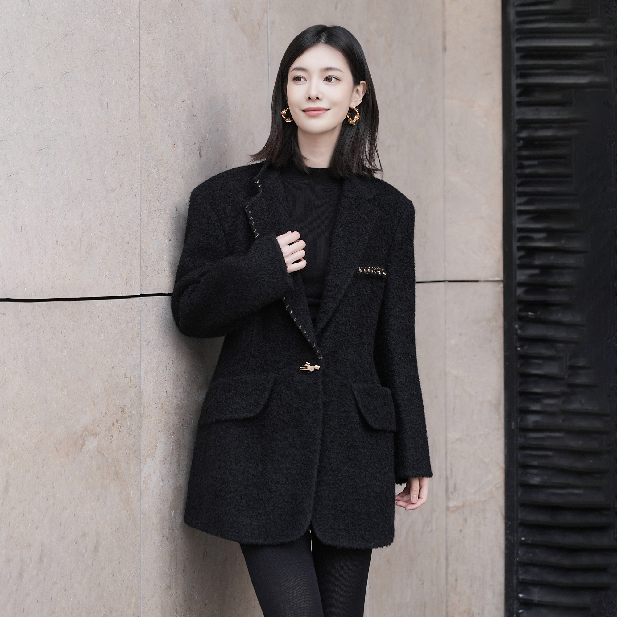 【YOLLA】澳毛暗夜极简西装