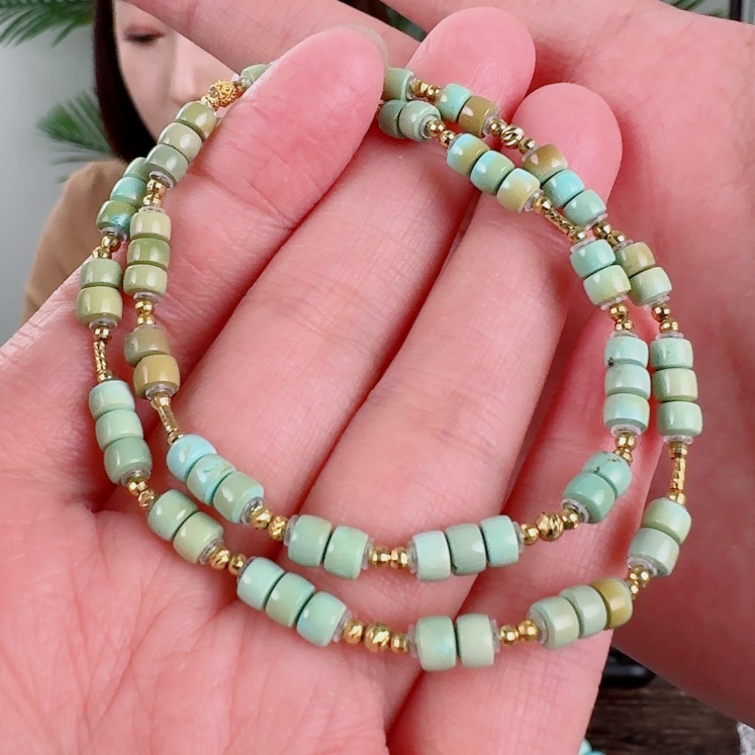 18K金镶嵌绿松石珠宝奇石