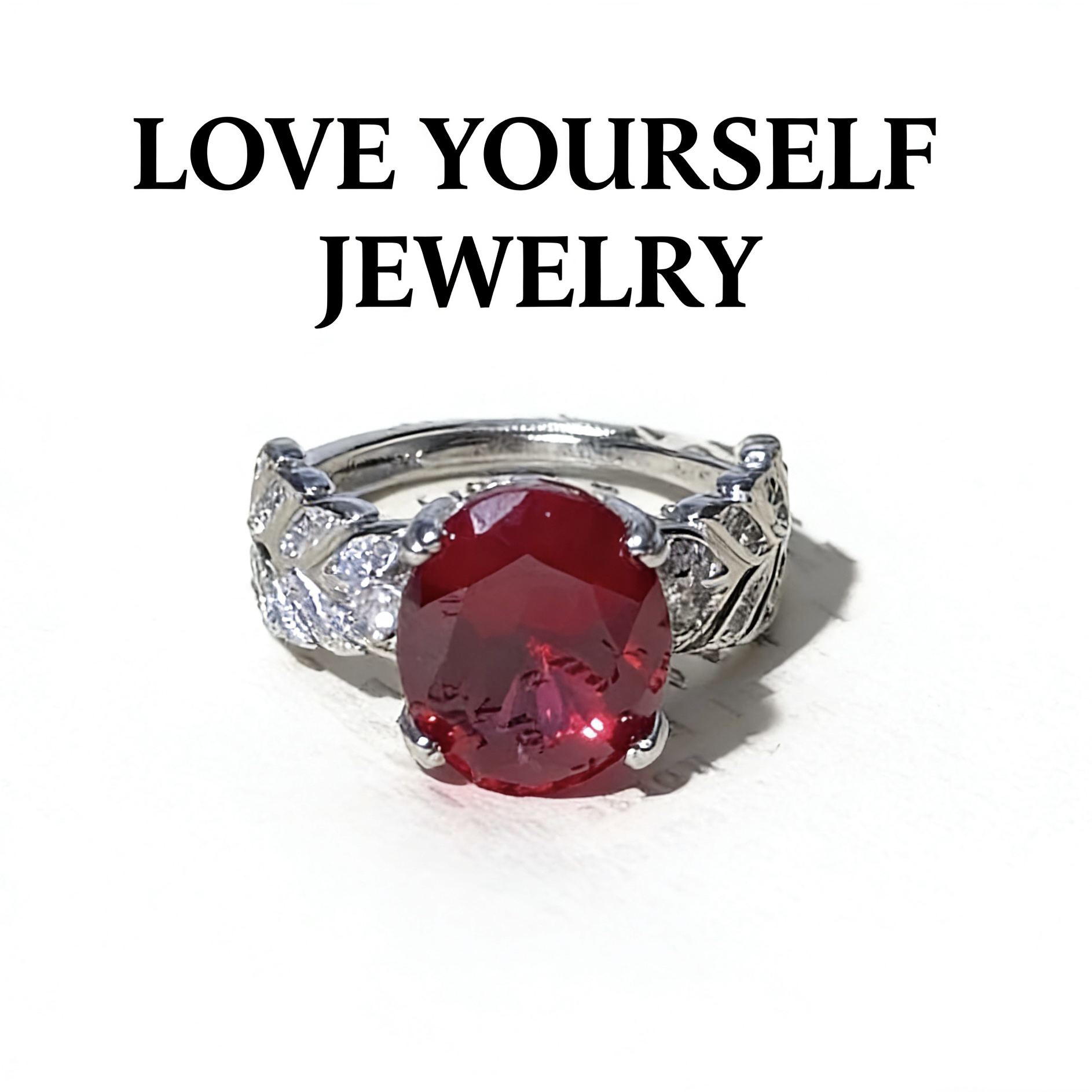 合金合成锆石戒指 新款轻奢丘比特之箭红宝石活口戒指