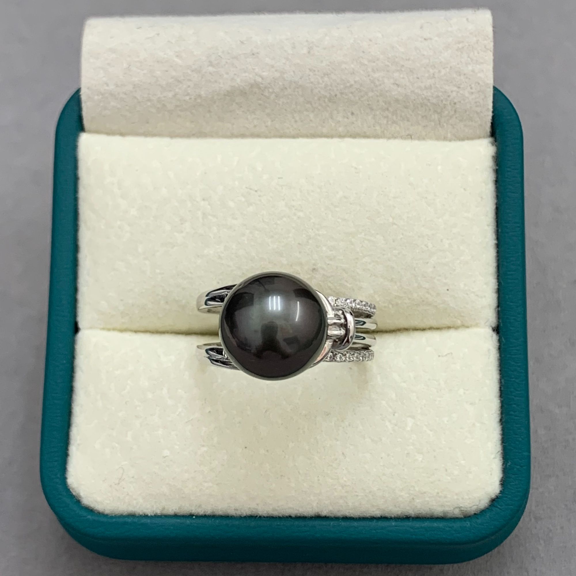 星柠珍珠 海水大溪地黑珍珠 s925银戒指 时尚款