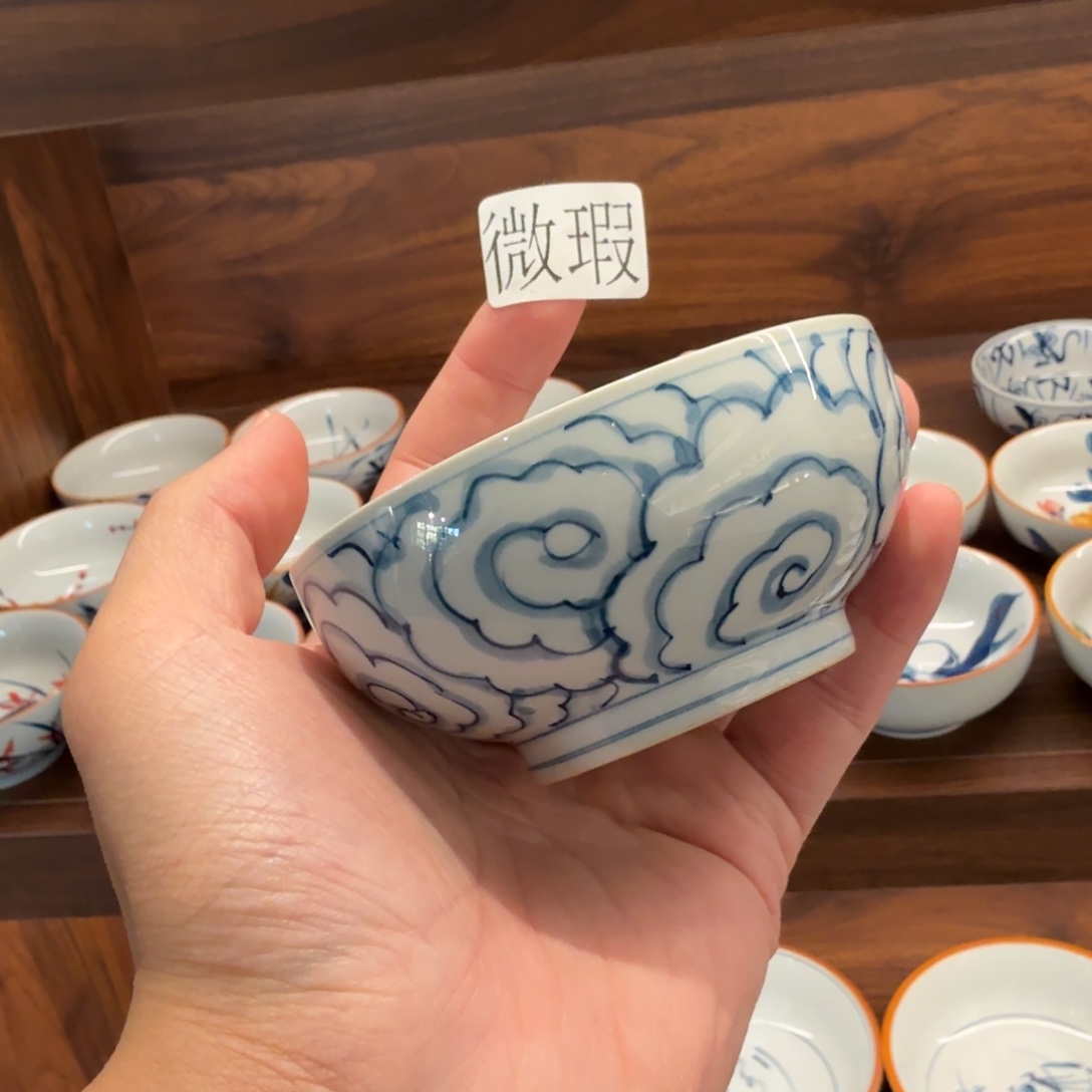 釉下手绘茶具微瑕