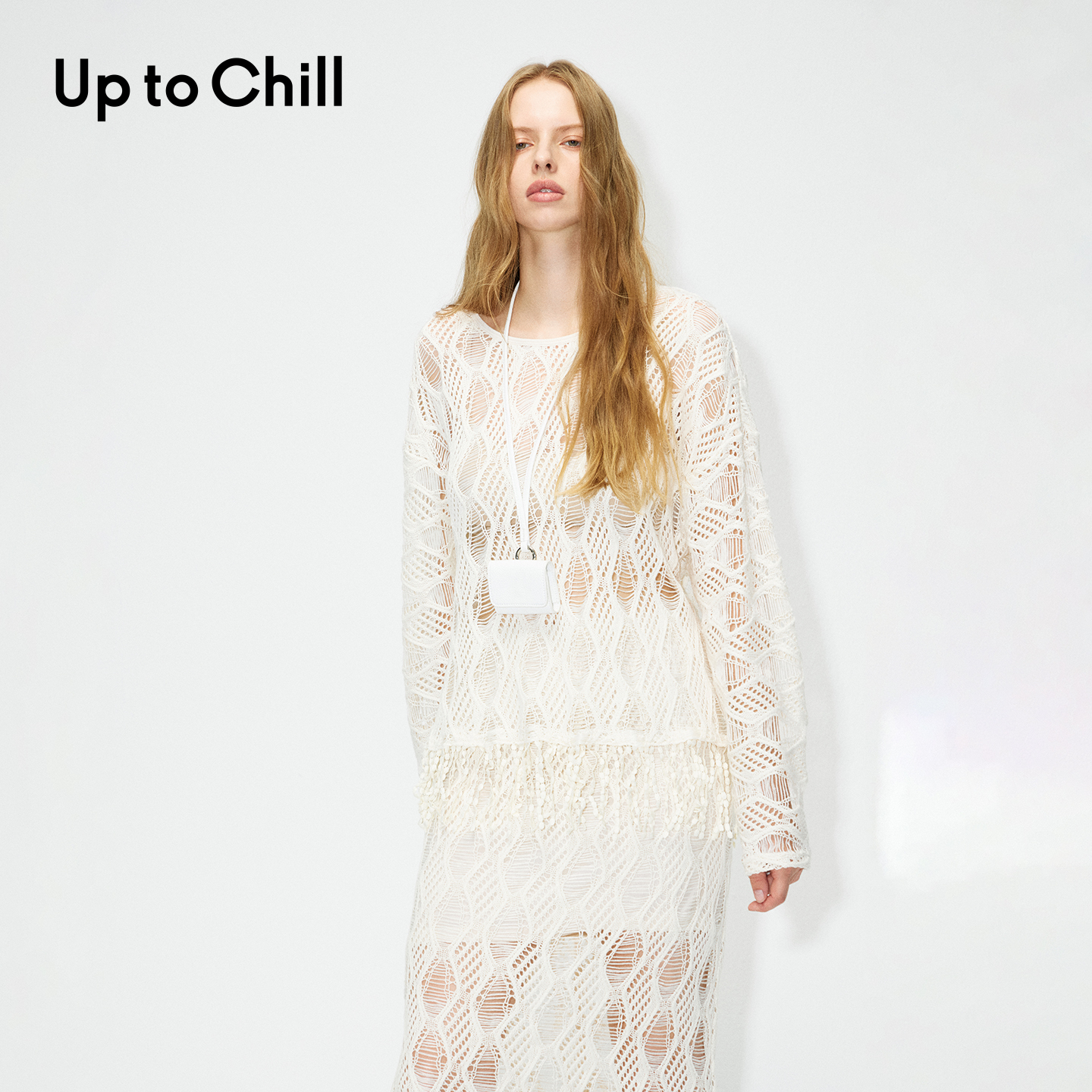 Up to Chill 长袖时尚优雅套头镂空流苏针织衫CKWWW1Z946