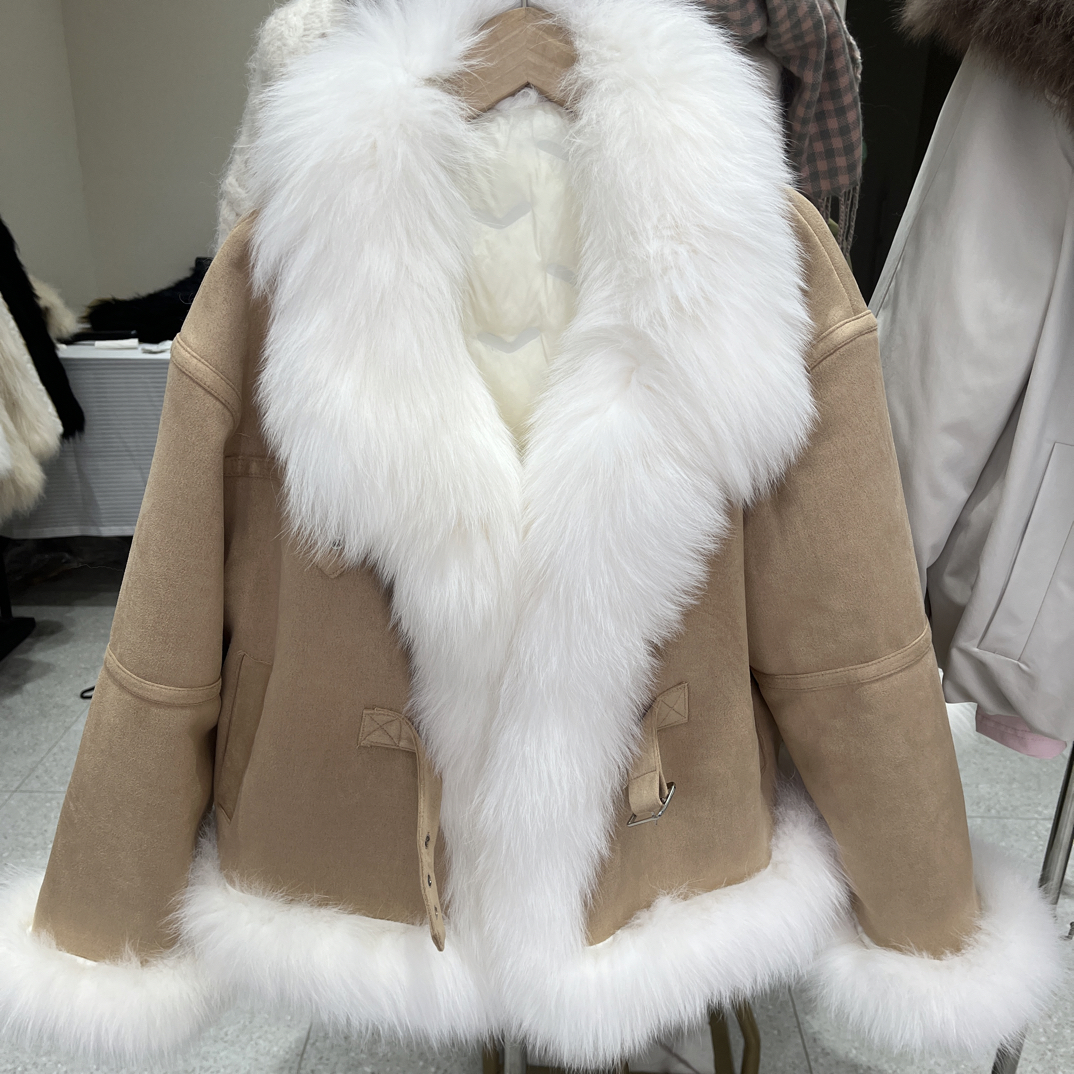 真狐狸毛领羽绒外套内胆冬季外穿加厚保暖时尚百搭网红皮毛一体