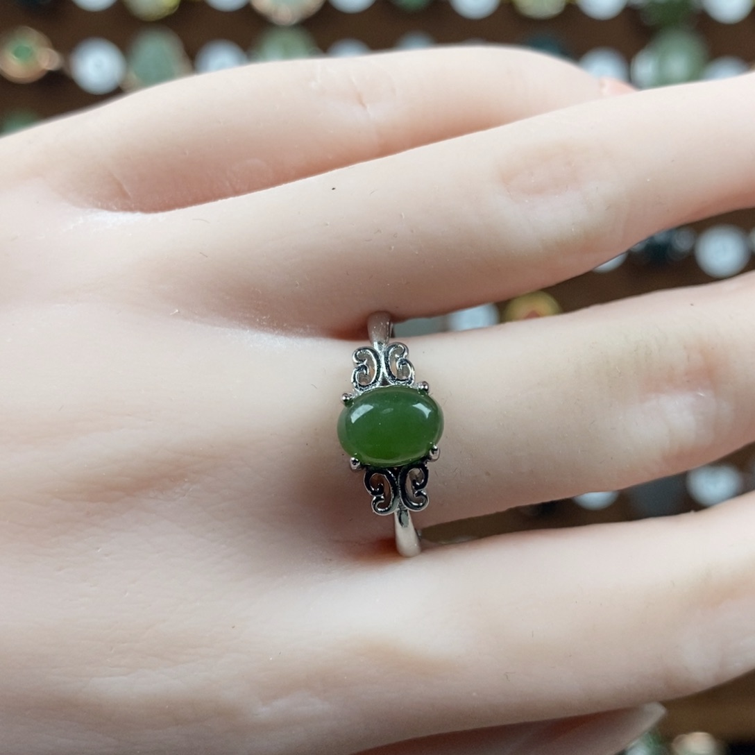 和田玉（碧玉）戒指合金