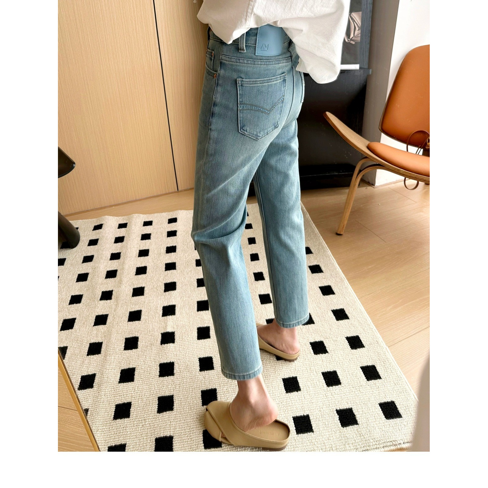 秋季新款四面弹直筒裤胖MM小个子九分裤高腰显瘦烟管直筒烟管裤女