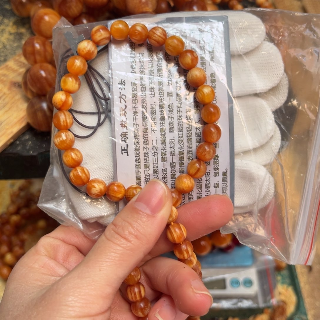 松木（琥珀木）手串/手链0.8单圈24颗