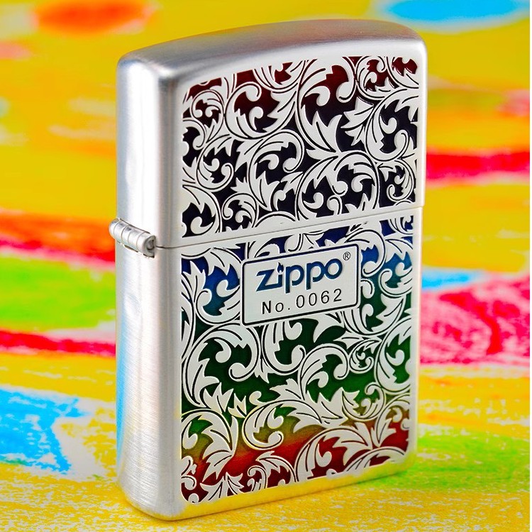 【老李鉴定】zippo打火机正品熏银彩虹唐草之宝煤油防风高档男士礼