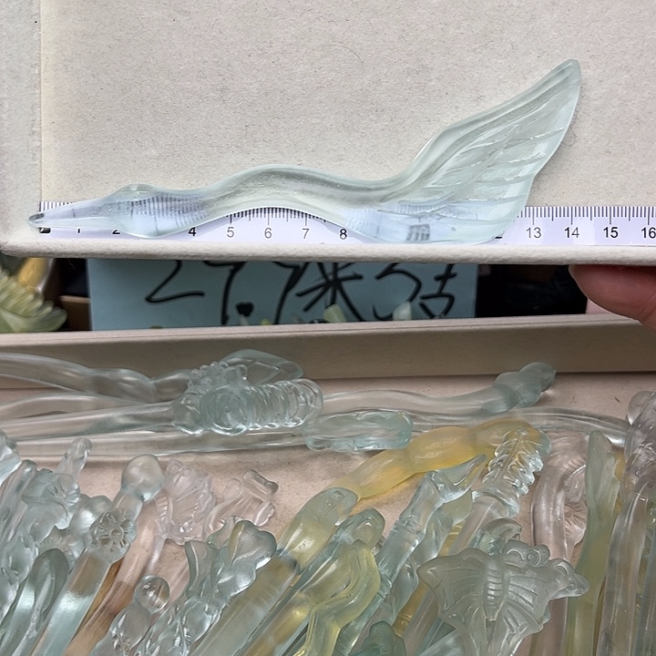 蛇纹石玉未镶嵌发簪小天鹅