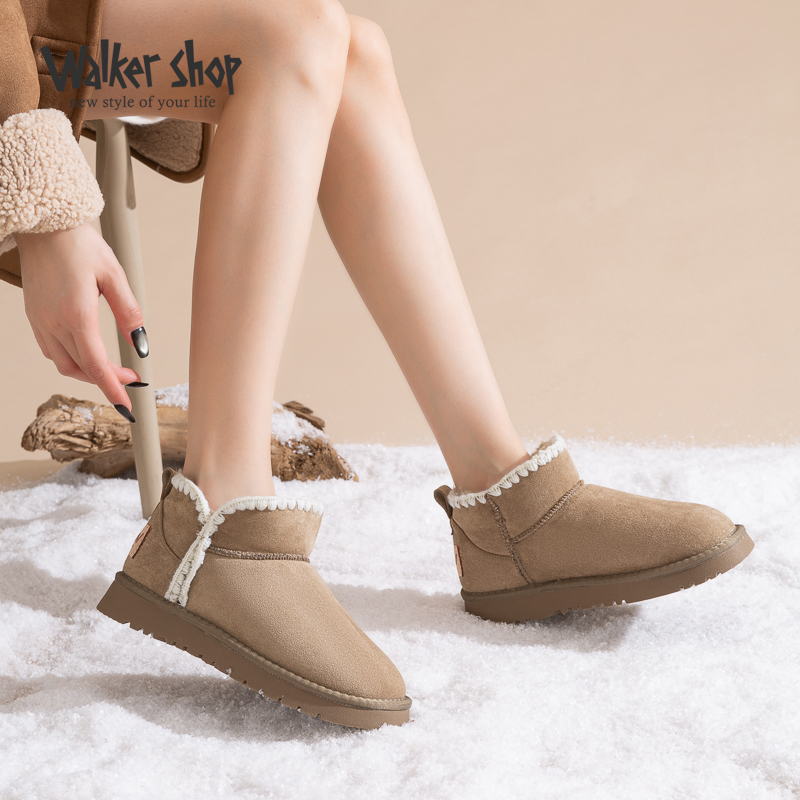 WalkerShop/奥卡索时尚百搭厚底加绒加厚保暖冬季加绒保暖面包鞋