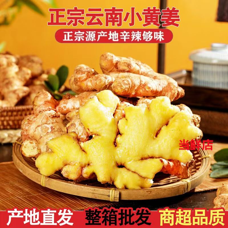 【5斤批发】云南正宗小黄姜新鲜现挖山地种植香味浓郁辛辣
