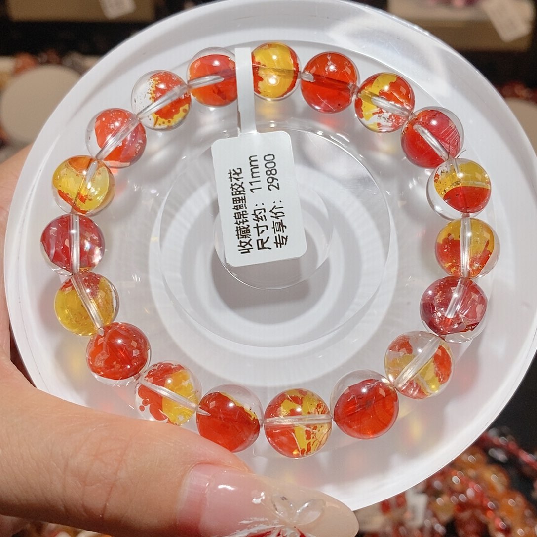 水晶手链未镶嵌锦鲤胶花