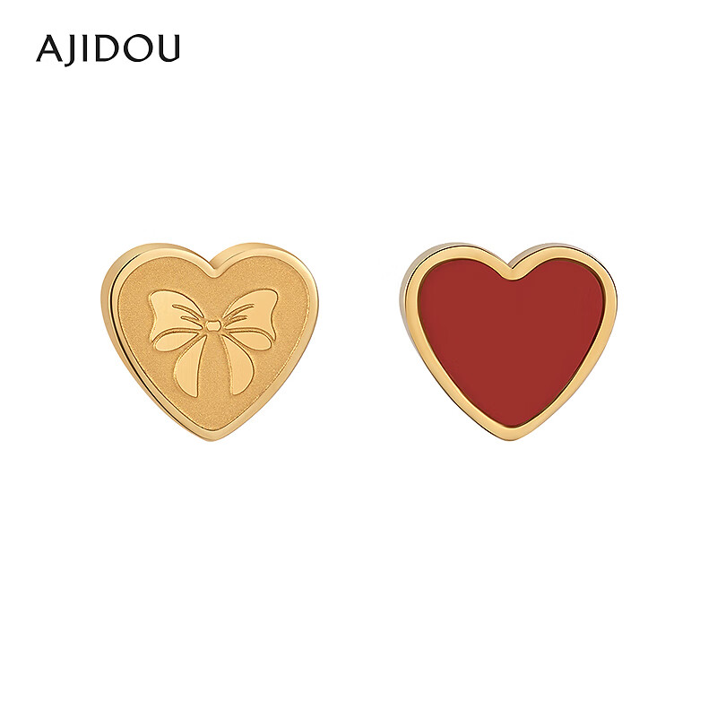 不锈钢亚克力耳饰 阿吉豆心语系列耳钉爱心女款ab款潮流时尚【YFX】