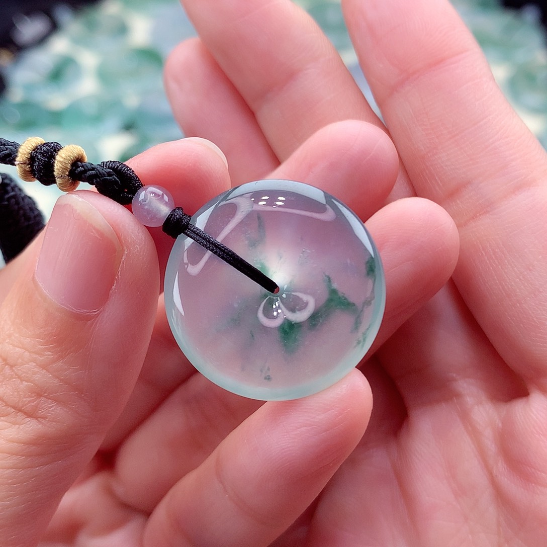 翡翠未镶嵌颈饰编号94-尺寸24/5.7