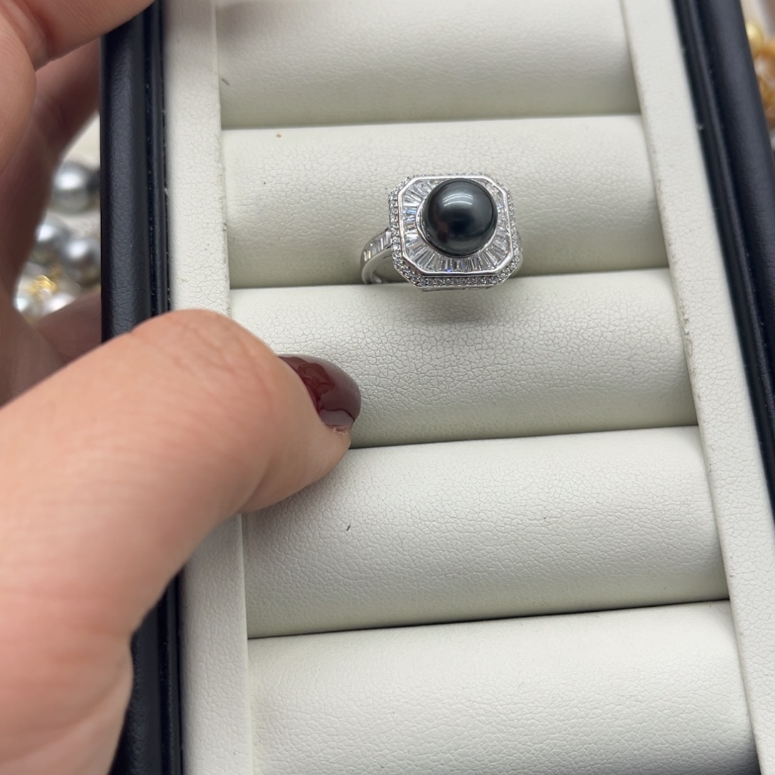 海水珍珠戒指银S925镶嵌