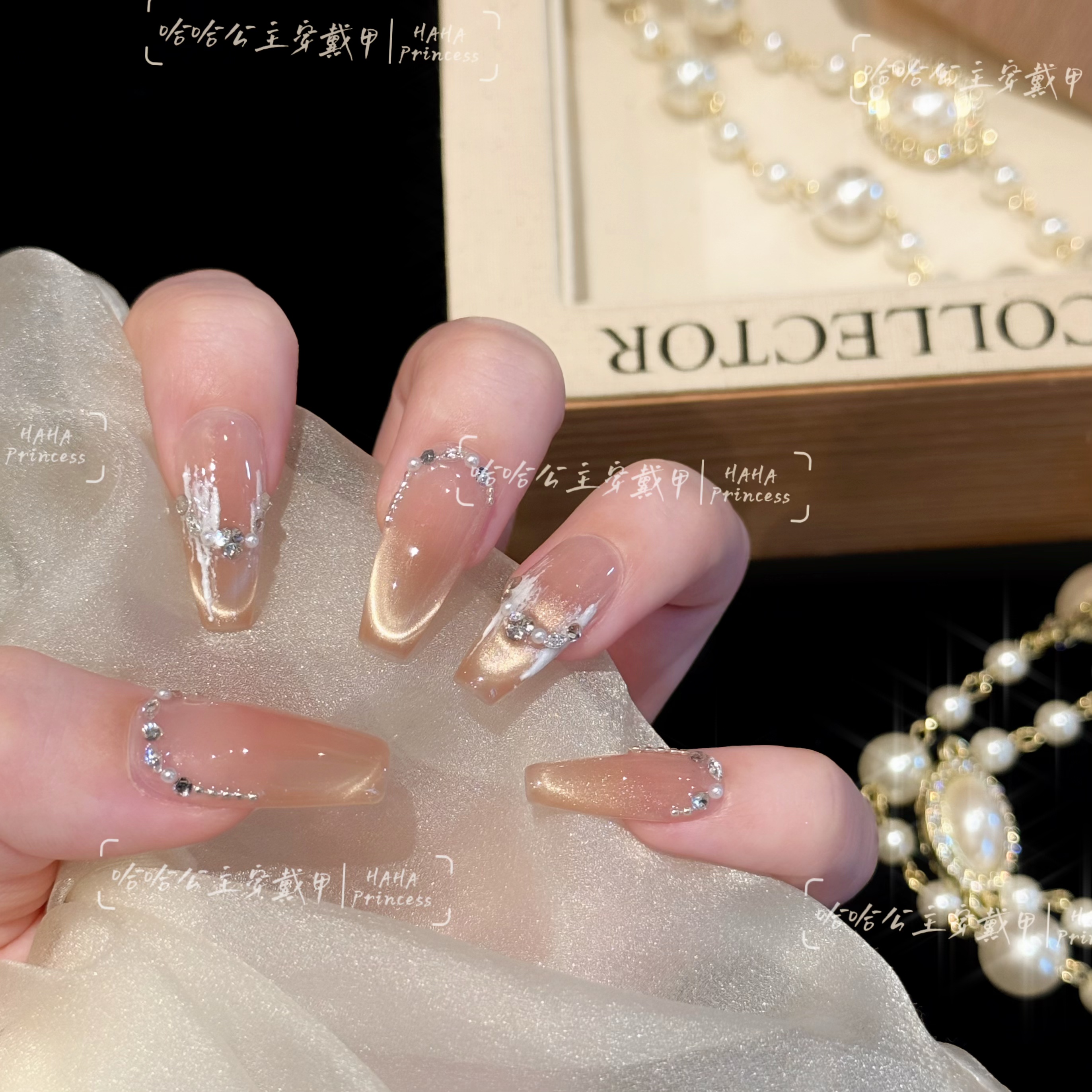 巴黎旧梦-Haha princess纯手工穿戴甲10片-可重复佩戴-送工具包