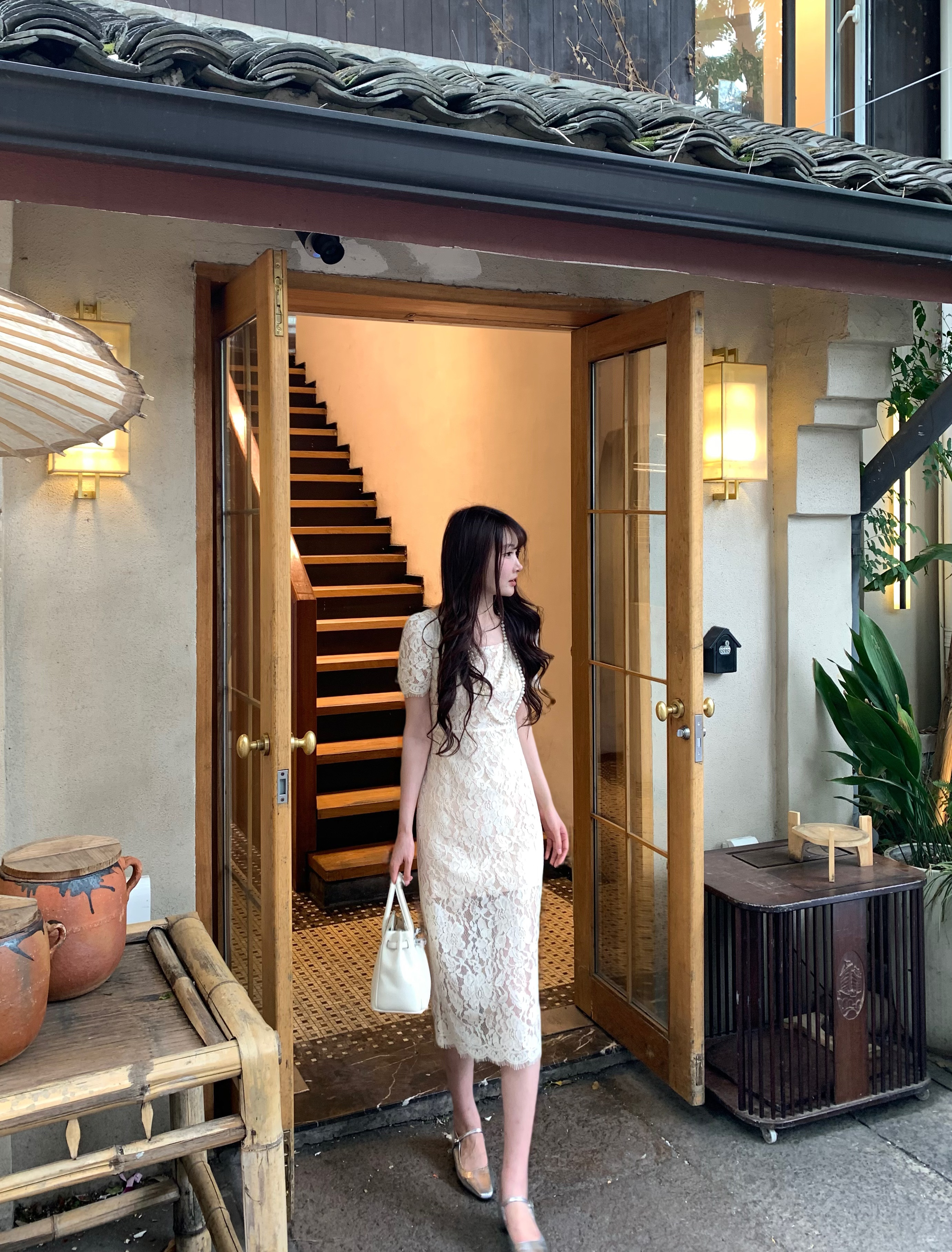 重工蕾丝连衣裙法式轻奢修身礼服裙子