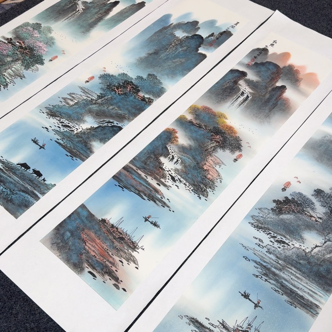 国画国画作品山水花鸟纯手绘