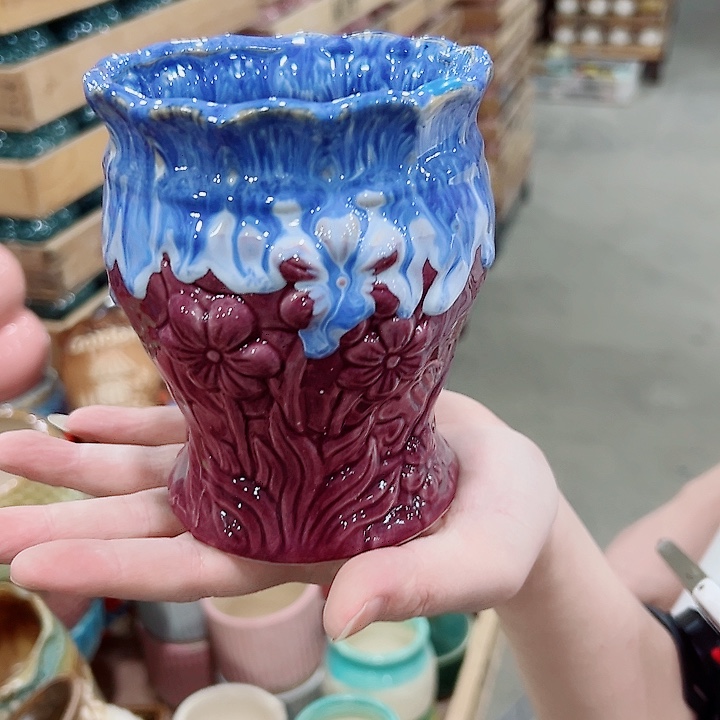 有孔.凑满10元发货多肉陶瓷花盆！