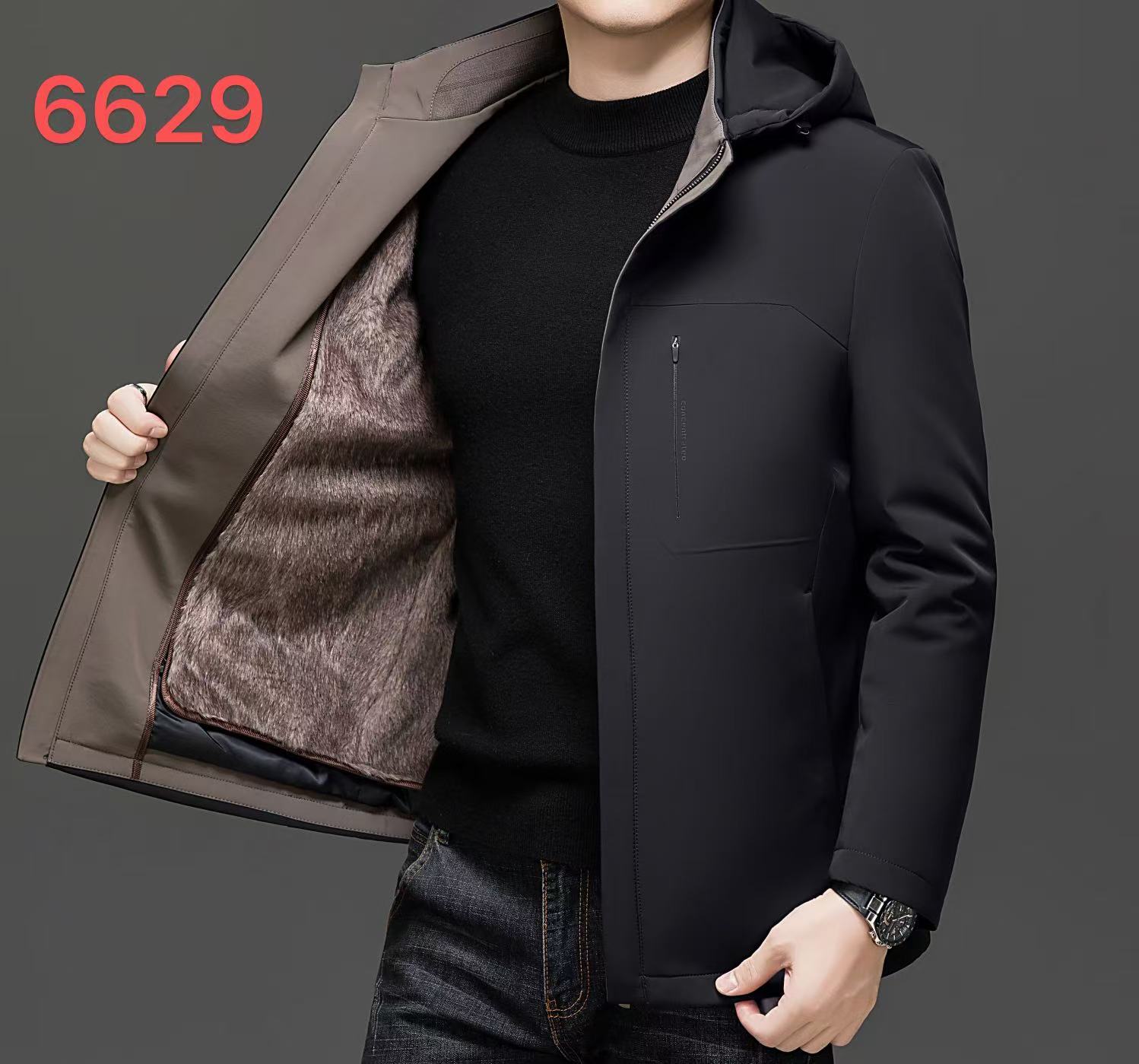 25冬季男士抗寒零下20度高端商务休闲男士连帽可拆卸保暖外套加厚