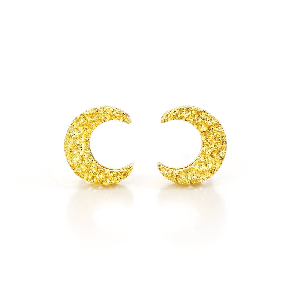 【露娜】18K金月亮耳钉46934