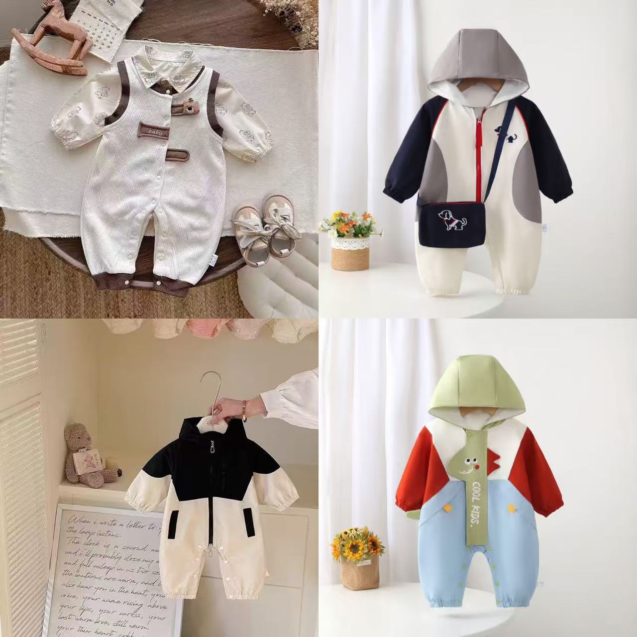 【W501-520】春秋款宝宝多款多色冲锋衣连体衣