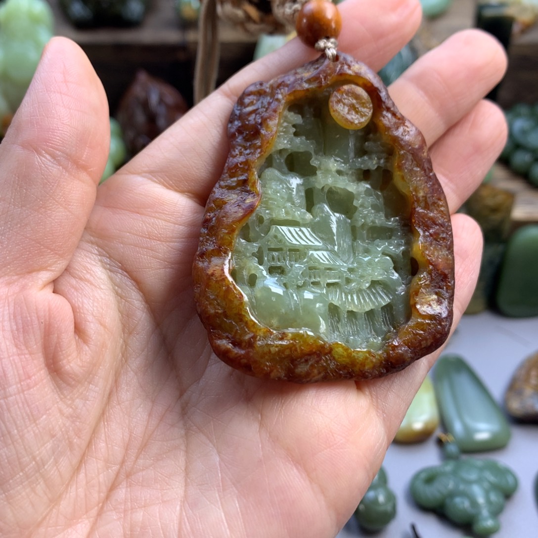 广***林岫岩河磨玉（透闪石质玉）未镶嵌珠宝奇石