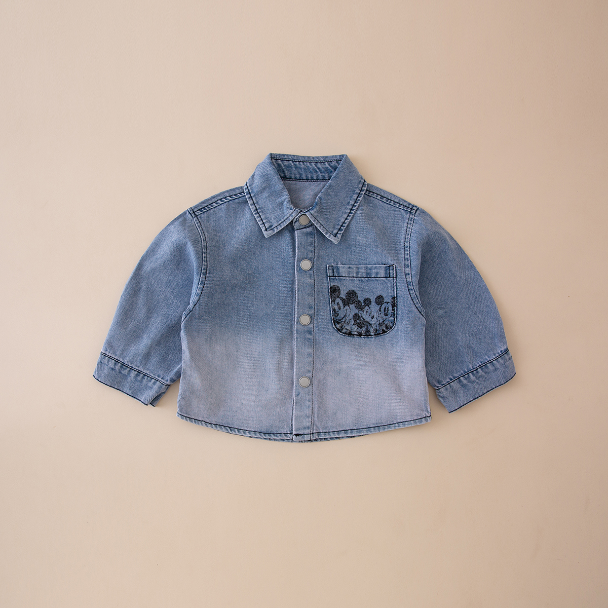 布迪儿男童衬衫牛仔上衣儿童新款长袖简约休闲风童装男春款B052