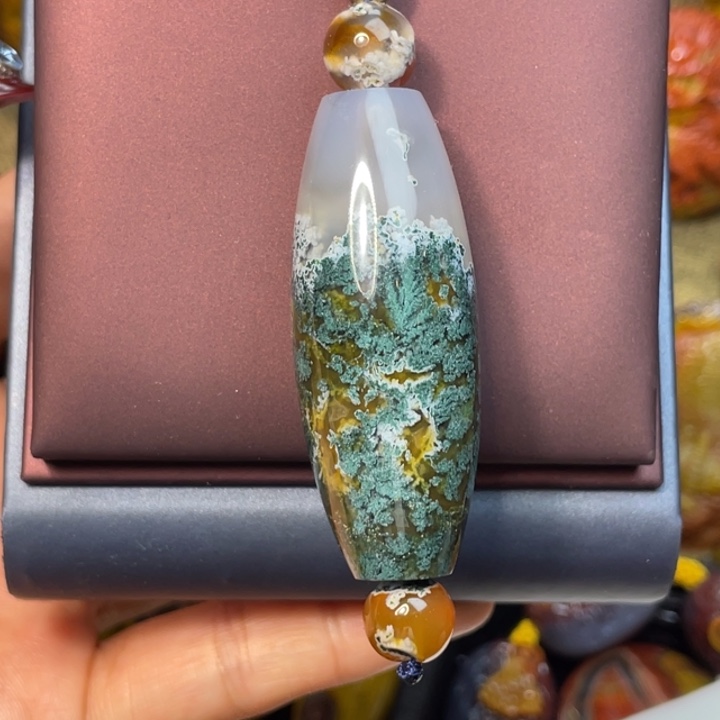 玛瑙/玉髓未镶嵌珠宝奇石尚品天然水草手工打磨抛光