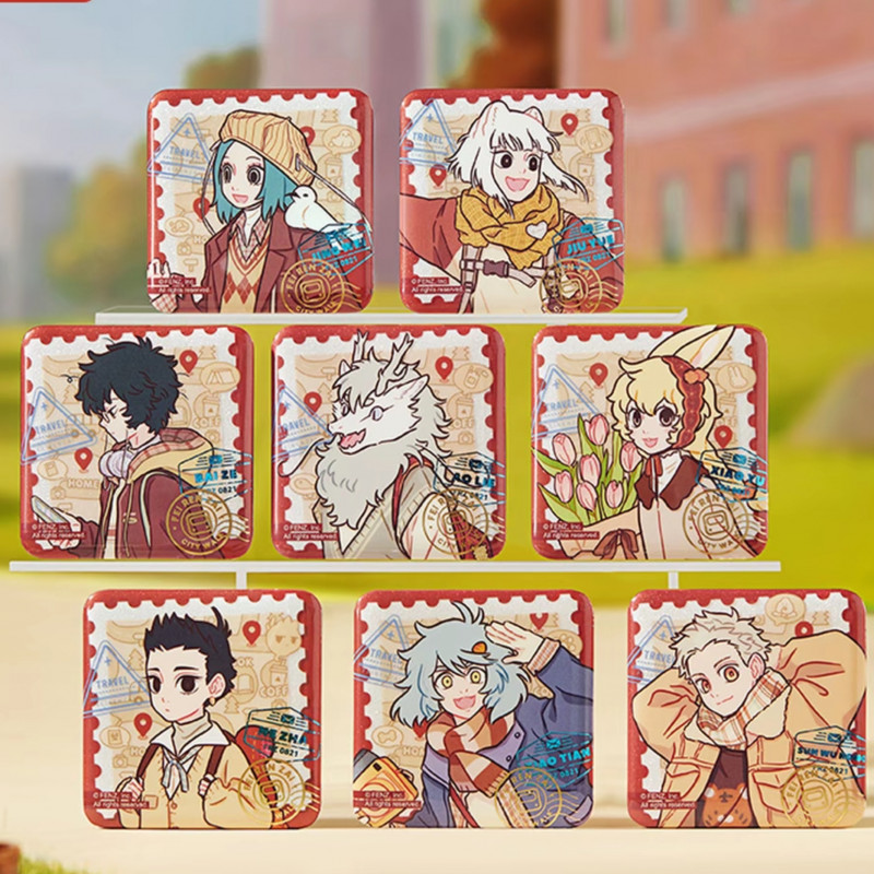 城市出游全系列马口铁徽章透卡拍立得镭射票亚克力挂件亚克力立牌