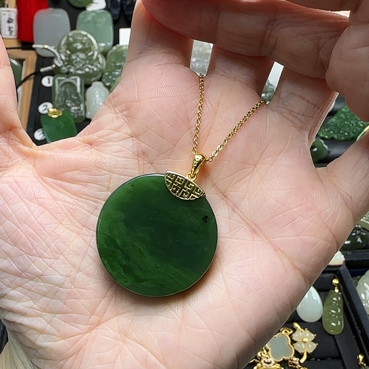 和田玉银S925镶嵌颈饰