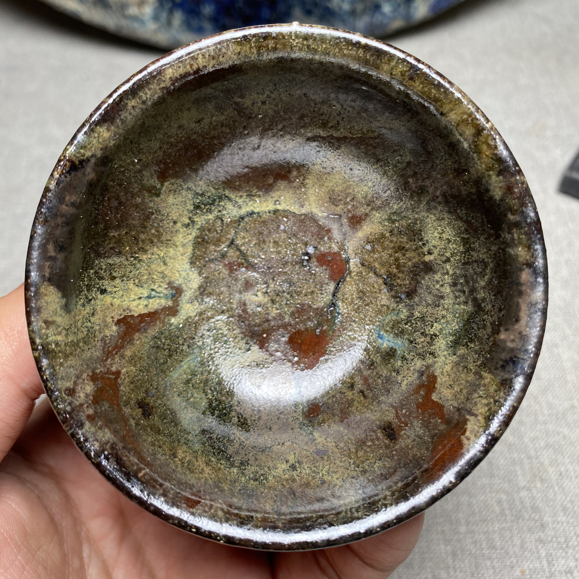 东方美学高温落灰矿泥油润质感龙窑柴烧建盏茶器 瑕宝