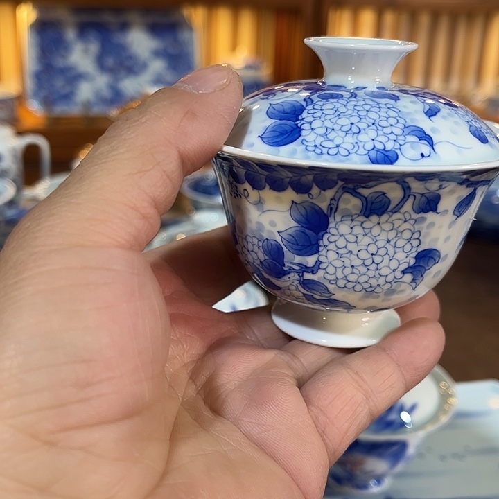 錡镇堂手工手绘盖碗