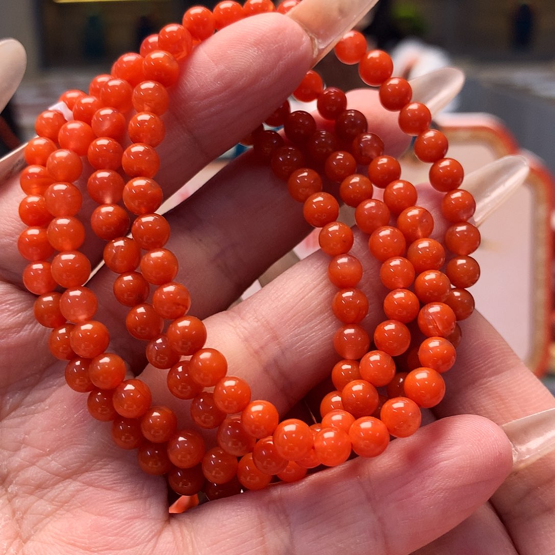 【闪购商品】南红玛瑙5m m未镶嵌多圈佛珠