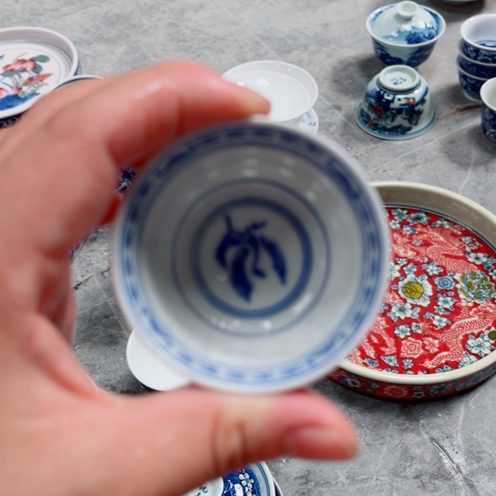 青花玲珑三缸中朱雀