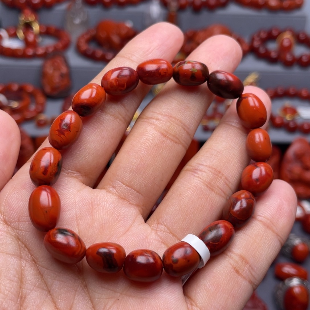 南红玛瑙未镶嵌珠宝奇石单圈