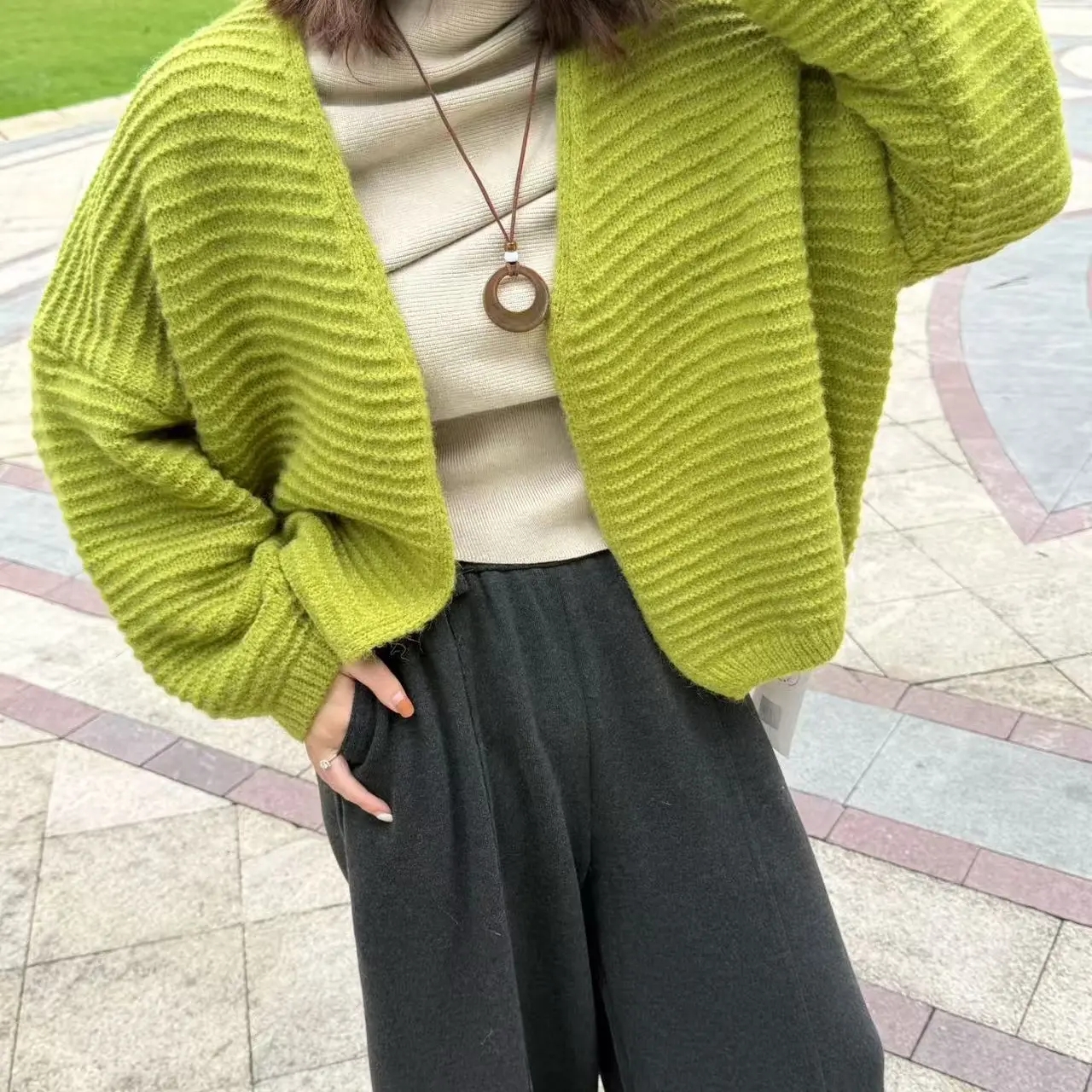 【无扣毛衣】2025秋季女无扣开衫洋气毛衣韩系宽松上衣百搭时尚慵懒