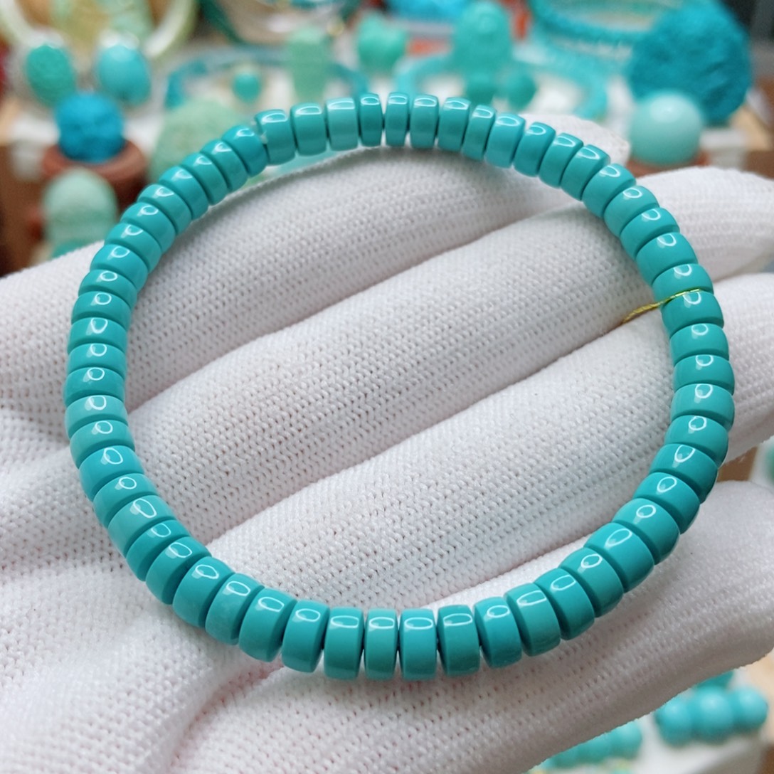 绿松石未镶嵌直切手串5.5m