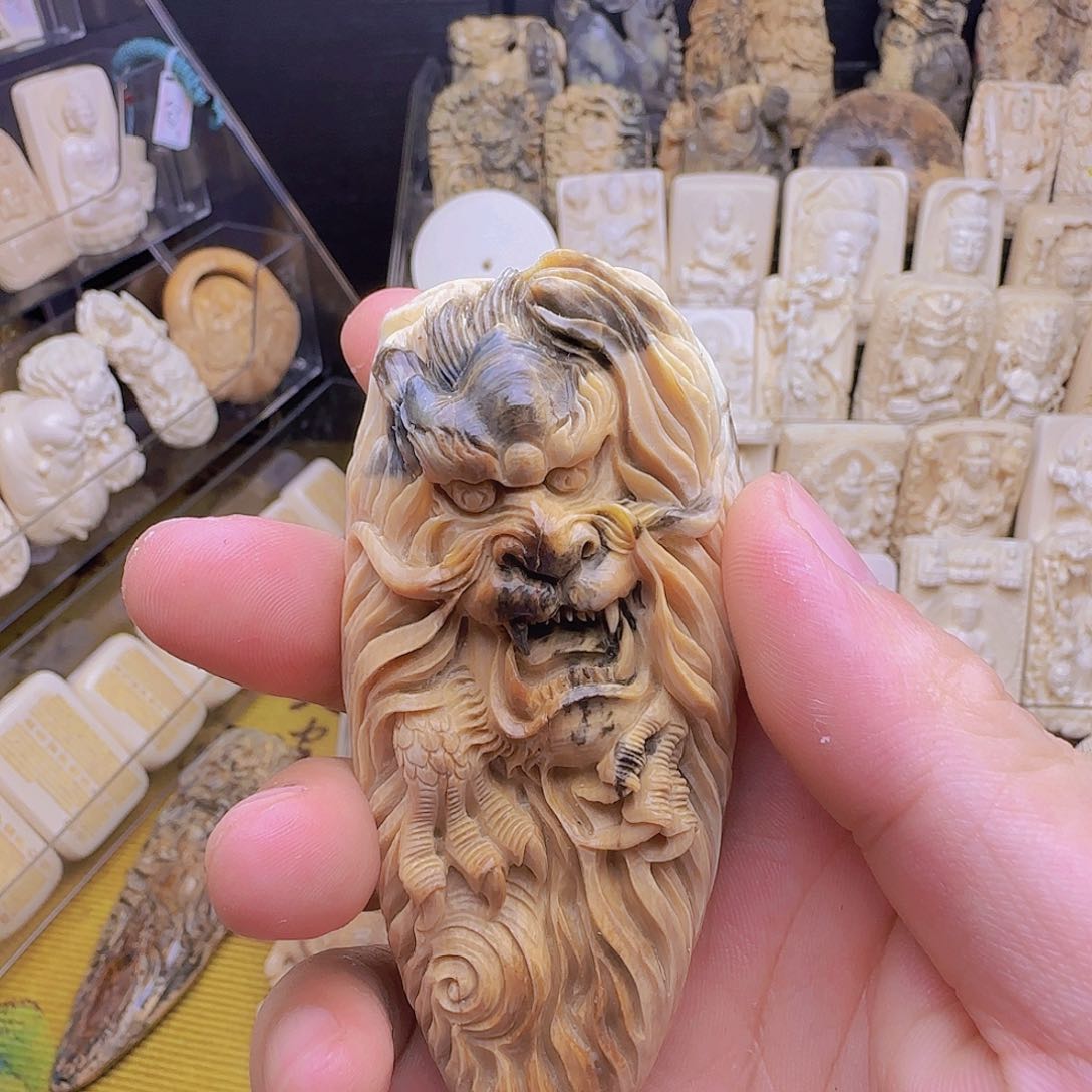 鬼Q文玩，精品猛犸象牙手把件