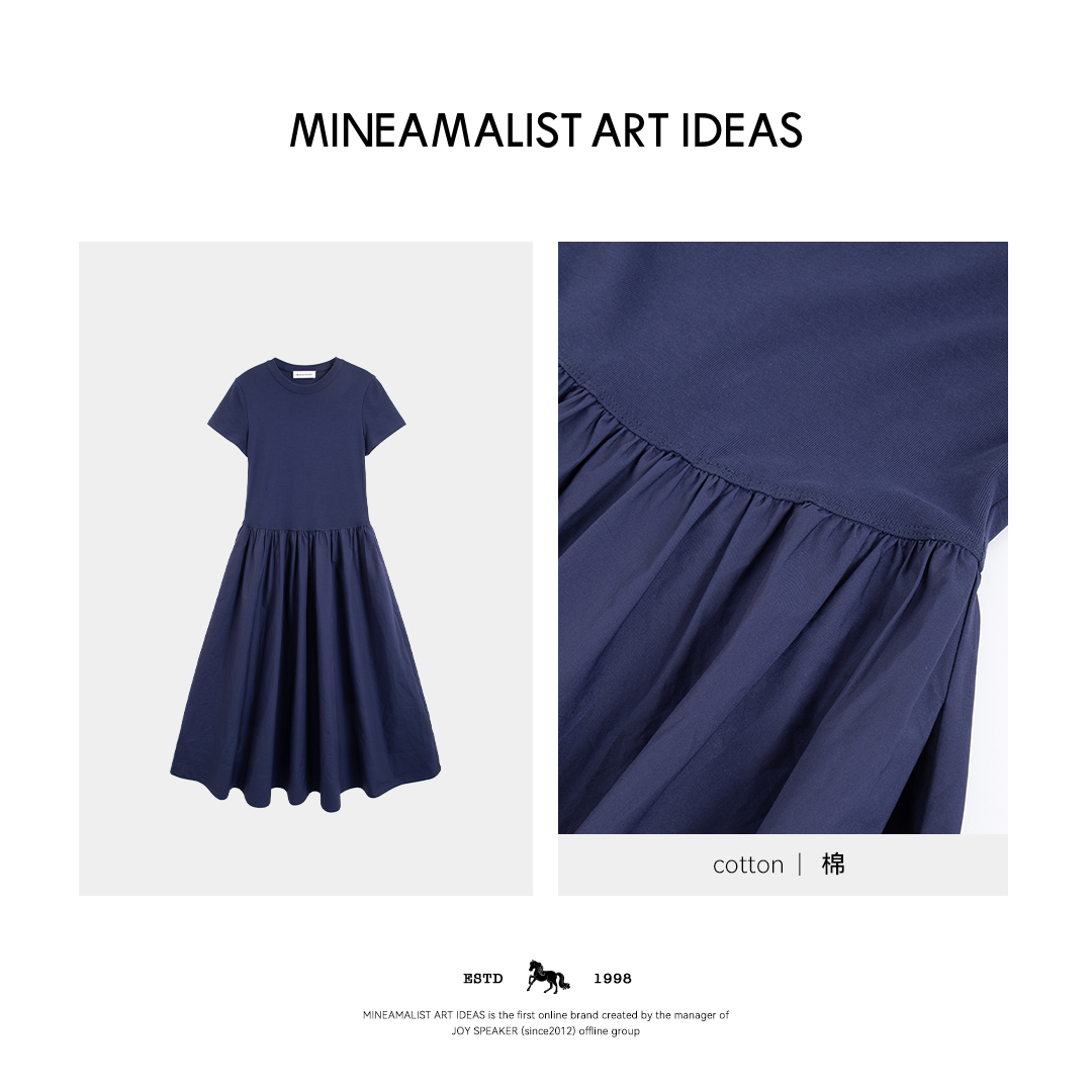 MINEAMALIST ART IDEAS夏季R.L圆领半袖修身连衣裙4079-1M