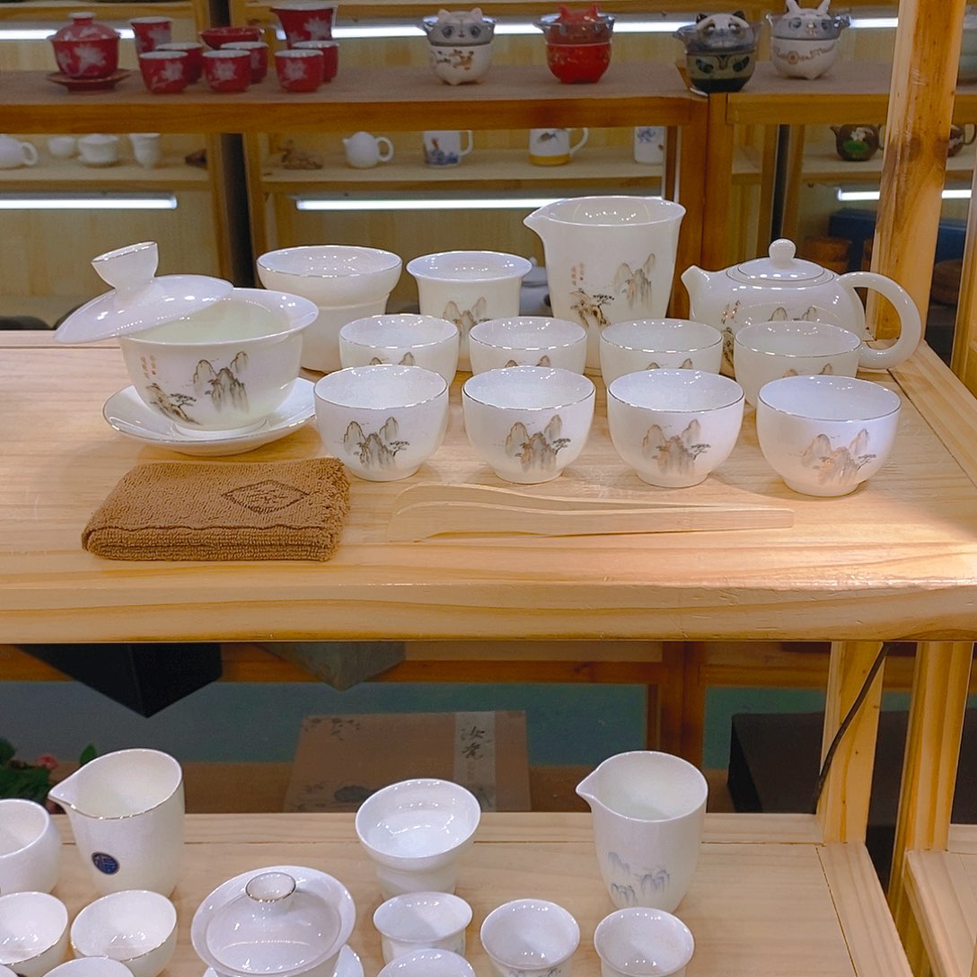 【不止】羊脂玉瓷茶具套装