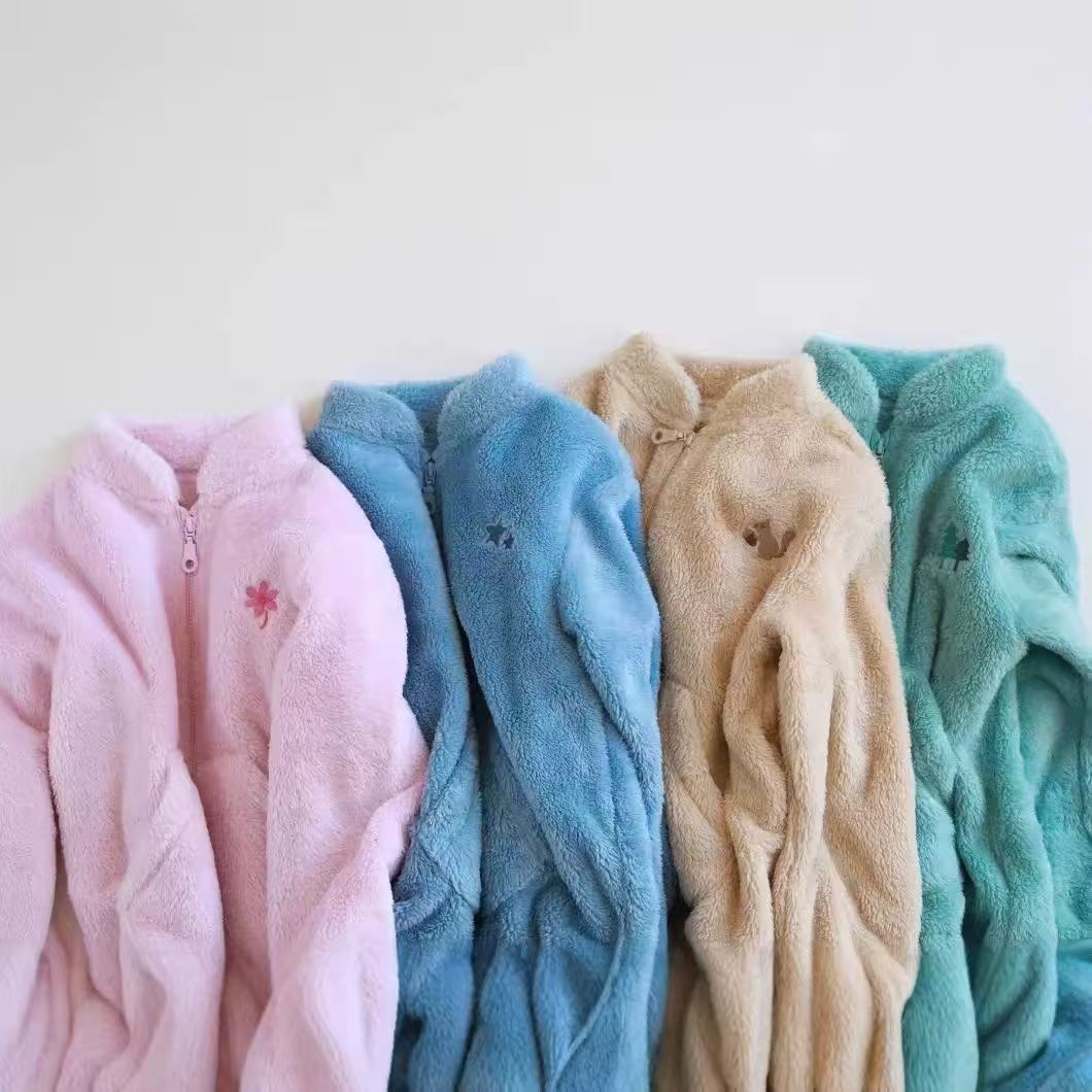 实用百搭 柔软 刺绣动物 秋冬新款 男女儿童毛绒外套