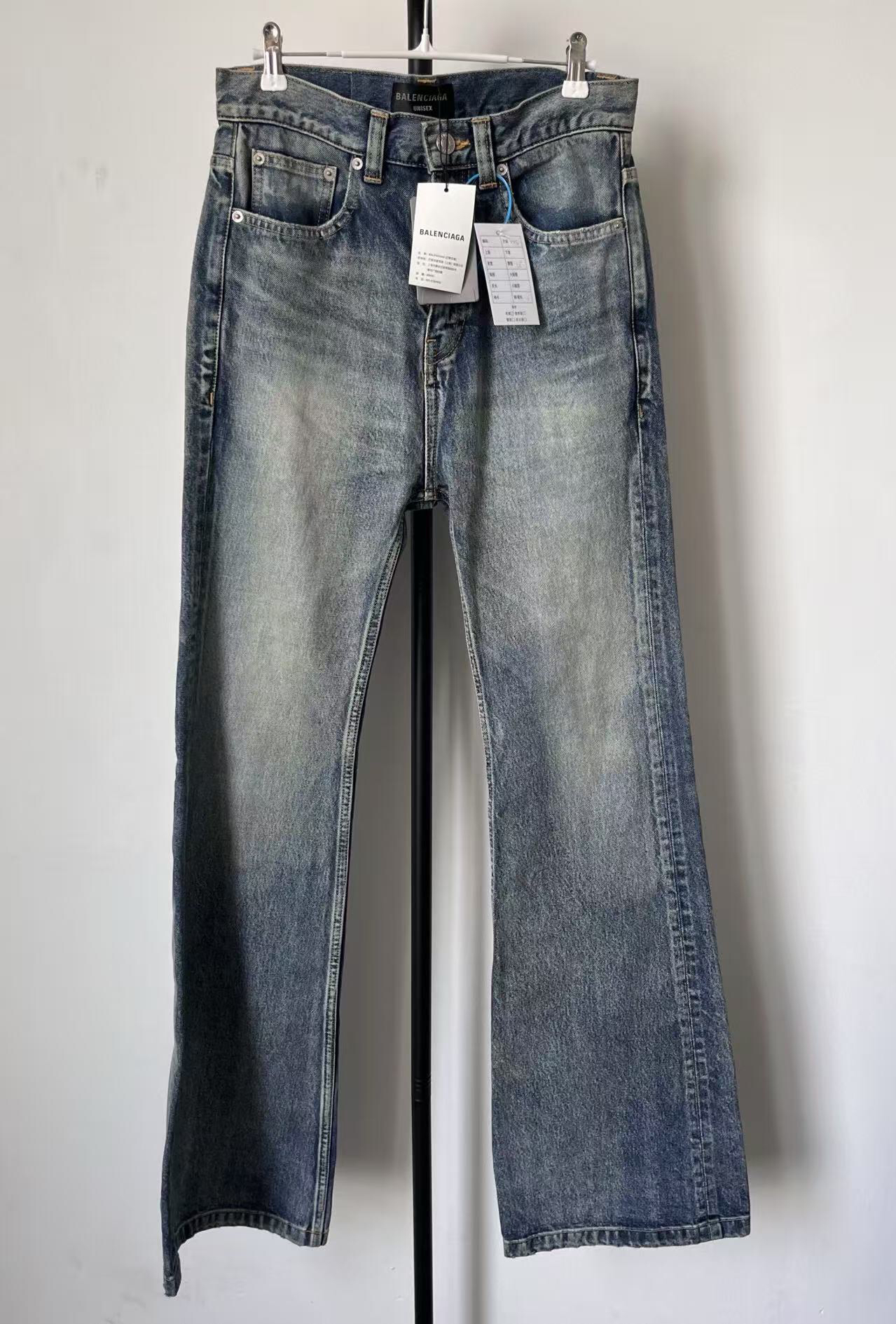 未使用 Balenciaga/巴黎世家 水洗中腰喇叭牛仔裤 XXS码 00778