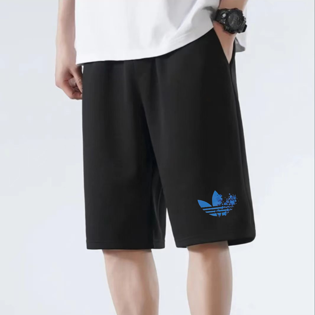 K【一折粉丝福利】夏季男女同款百搭时尚潮牌休闲短裤小蓝叶