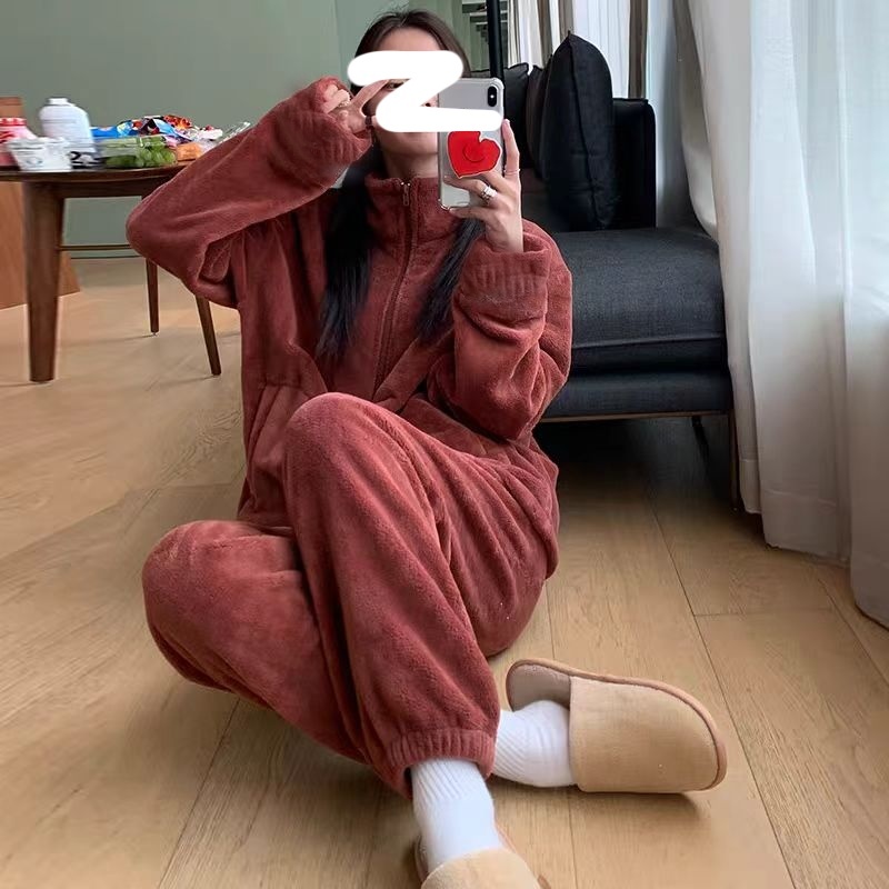 （柚子同款）新款升级加厚休闲睡衣家居2件套（情侣款）