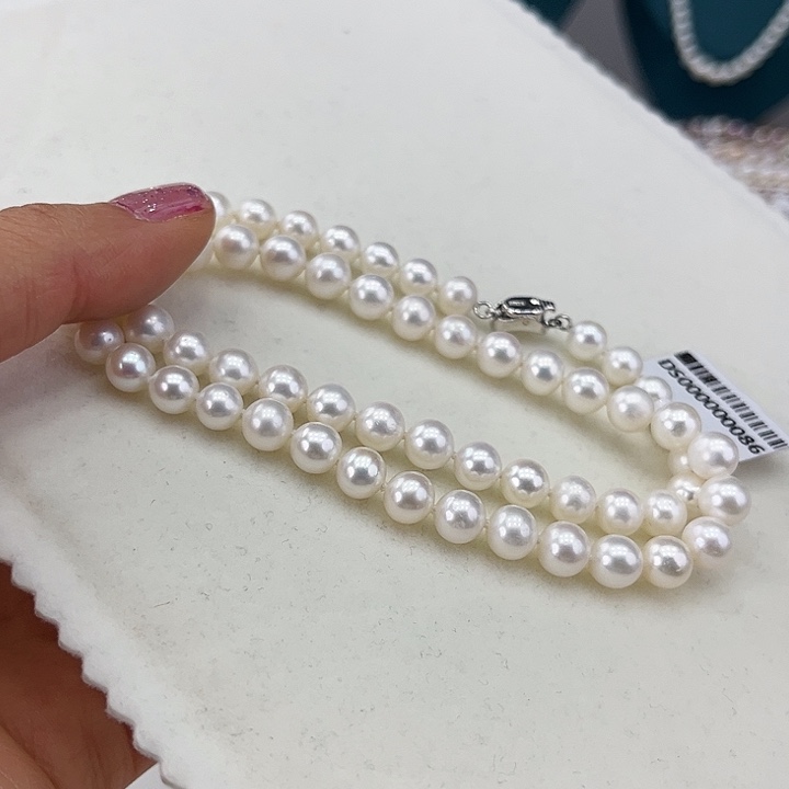 淡水珍珠颈饰银S925镶嵌➕7高品冷白