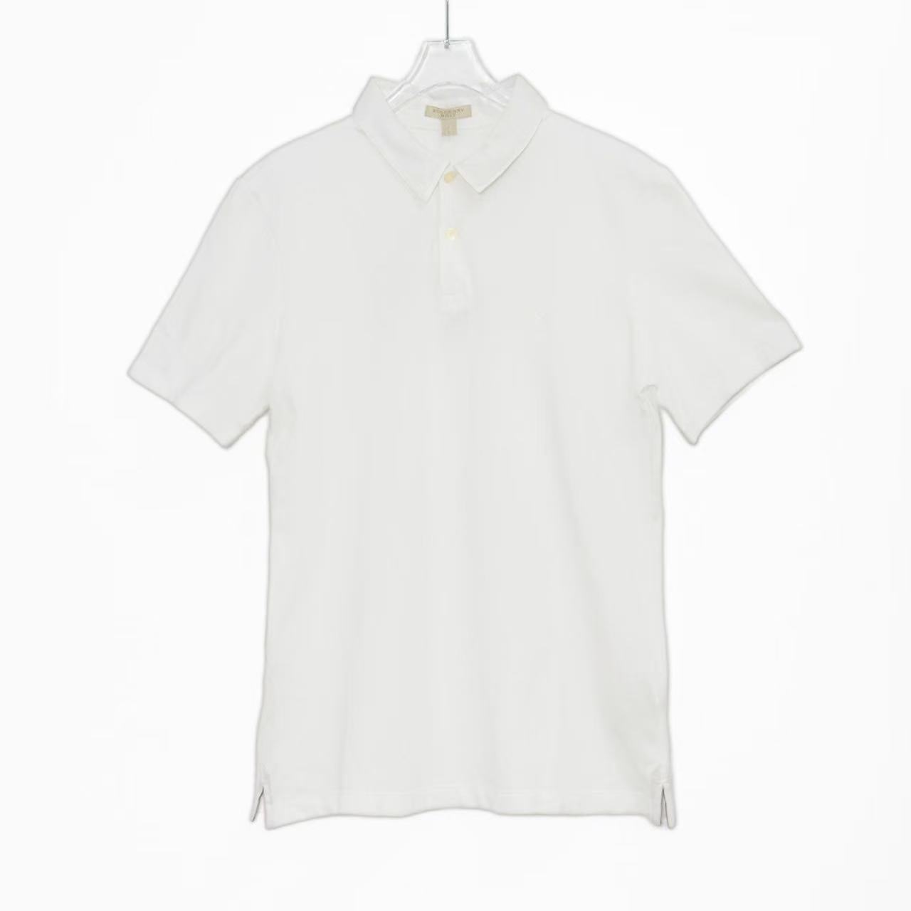 BURBERRY/博柏利白色战马刺绣Logo标男士纯棉短袖POLO衫 3915212