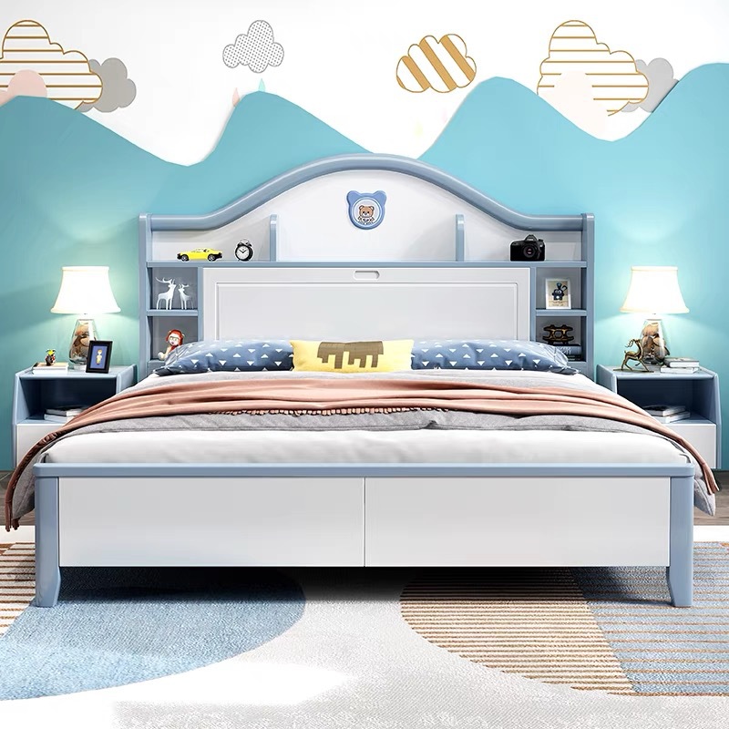 简约实木床北欧双人床储物高箱衣柜家用简约实木床北欧双人床储物