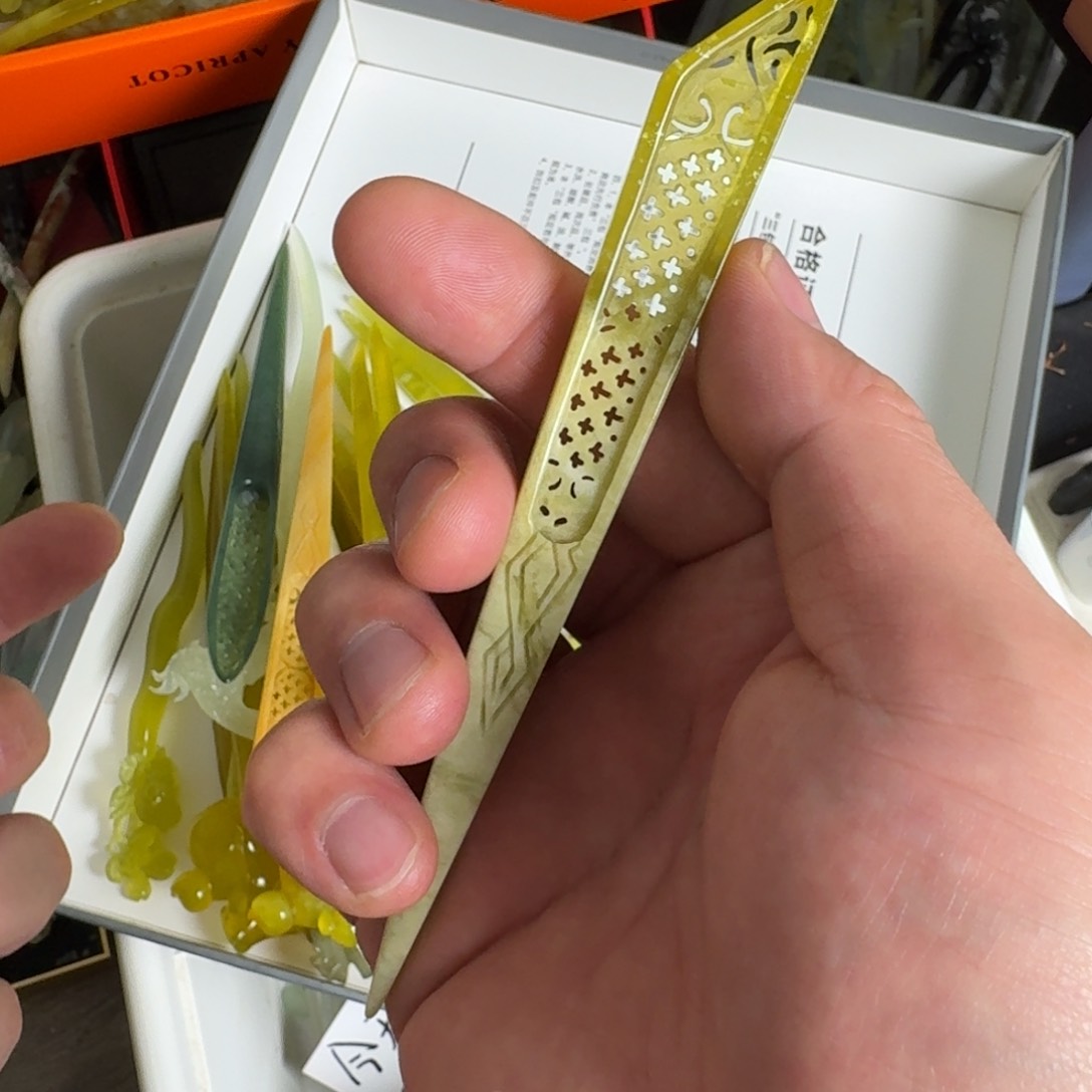 岫玉发饰未镶嵌明君玉簪就是好看